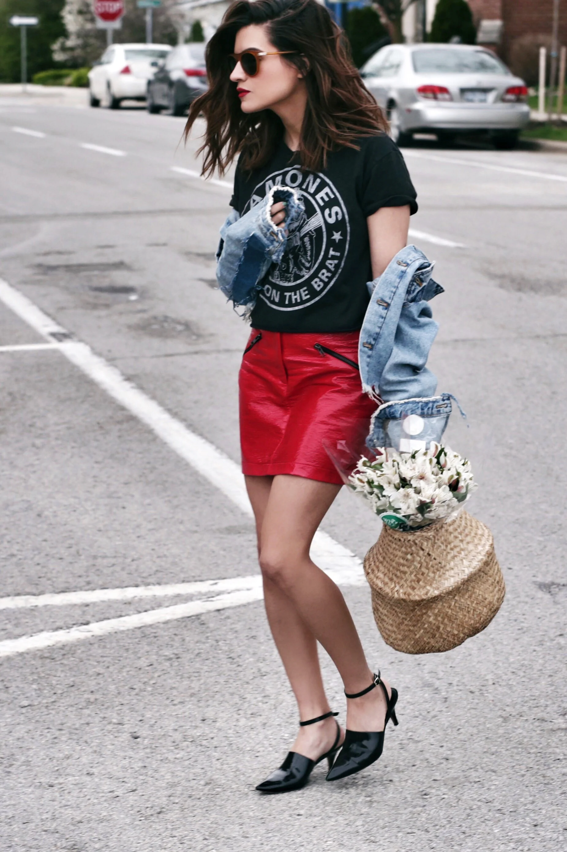 Vinyl Skirt Street Style Vinyl Skirt Looks Vinyl Skirt Outfit Top