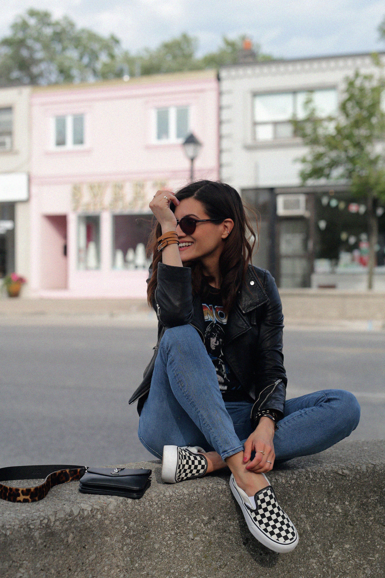 slip on checkered platform vans