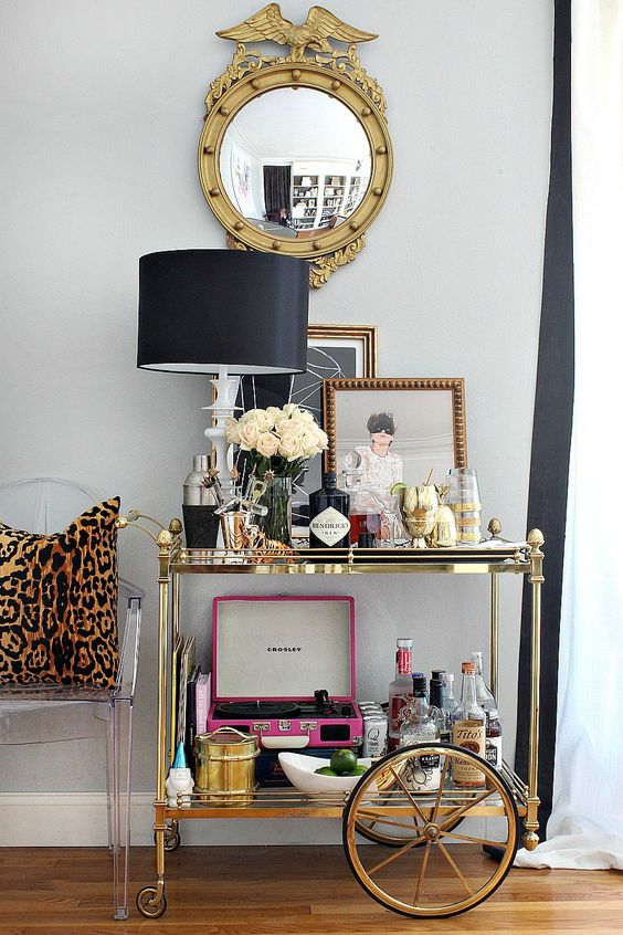 How To Style A Bar Cart Woahstyle, Dining Room Bar Cart Styling