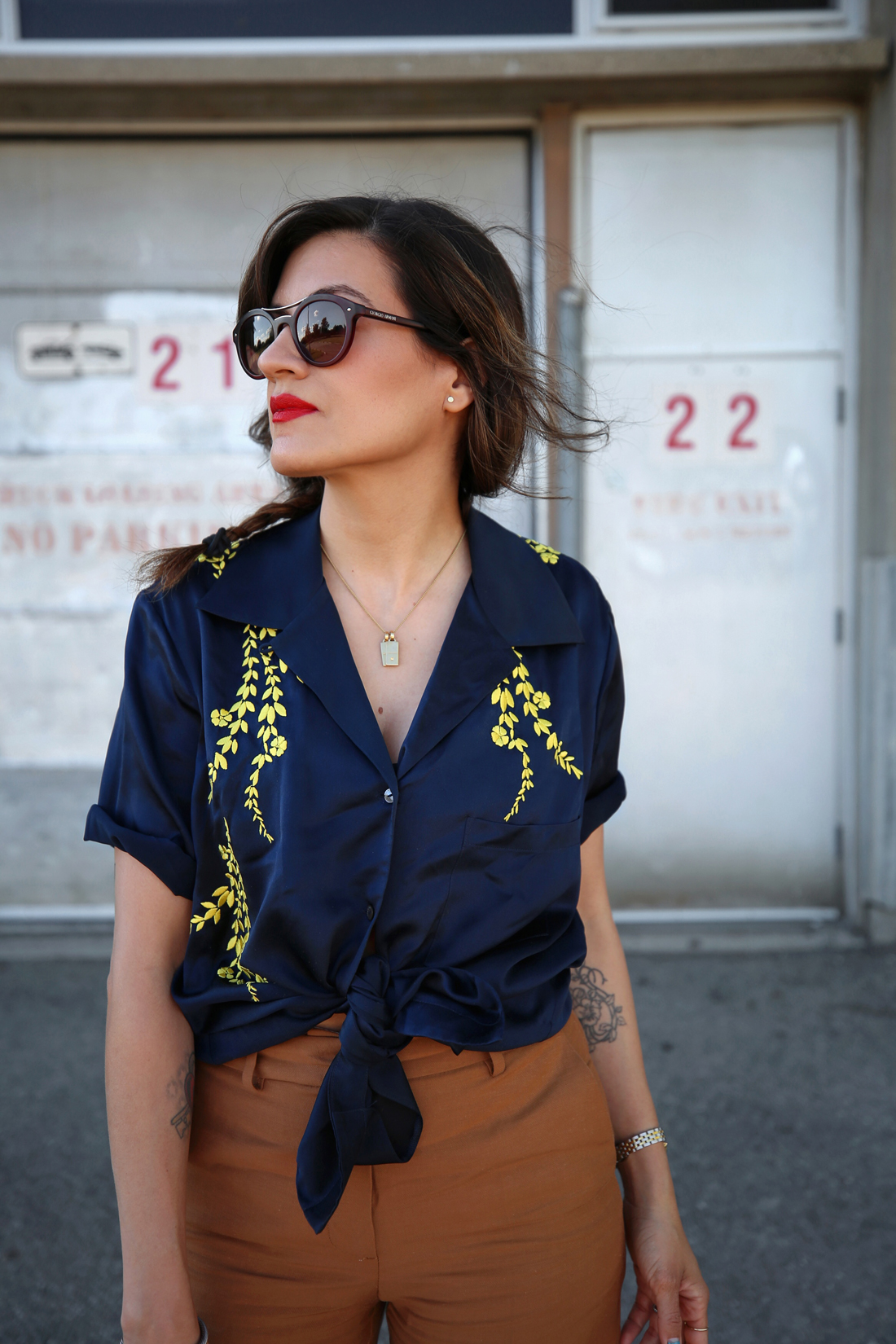 Cinq à Sept embroidered silk blouse, brown zara trouser pants, isabel marant sandals, loewe small striped hammock bag ss18, summer style, toronto fashion blogger, woahstyle.com by nathalie martin 11.jpg