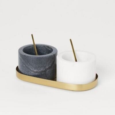 Marble S&P Bowls with Gold Tray, H&M Home $29.99
