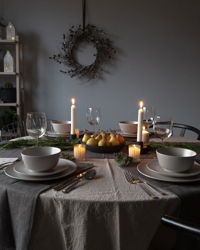 minimal holiday table setting - swedish, nordic inspired, minimal, monochromatic, grey dishes_8173.jpg