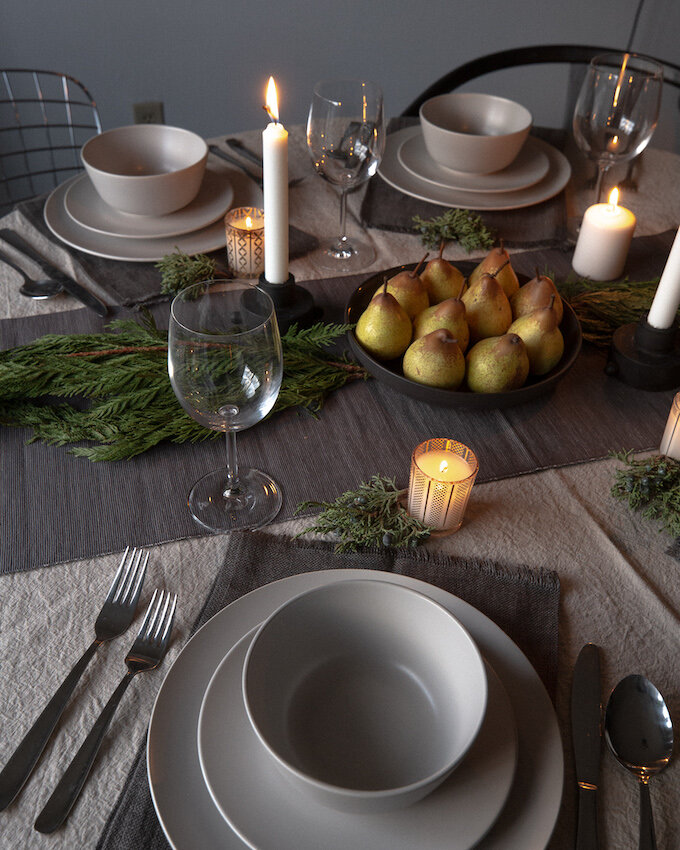 minimal holiday table setting - swedish, nordic inspired, minimal, monochromatic, grey dishes_8177.jpg