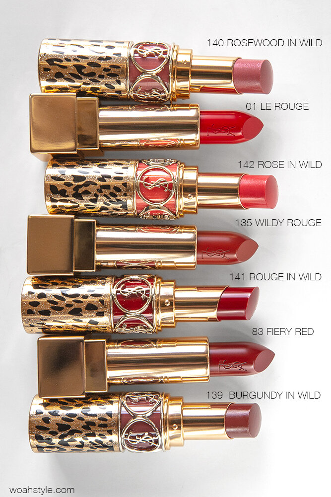 LIPSICK Swatches & Review- YSL  BEAUTY ROUGE VOLUPTÉ SHINE & ROUGE PUR COUTURE Lipsticks - woahstyle.com by nathalie martin.jpg