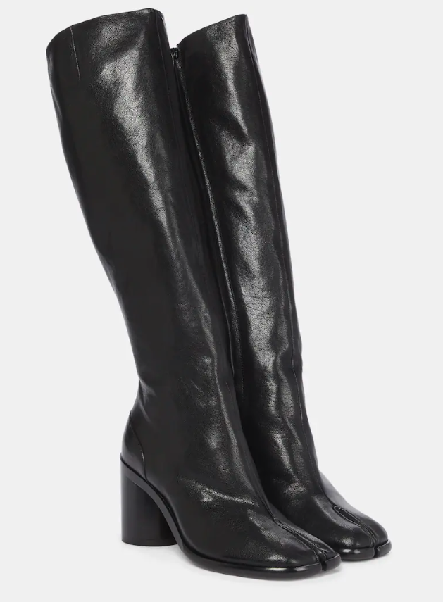 MAISON MARGIELA  Tabi leather knee-high leather boots
