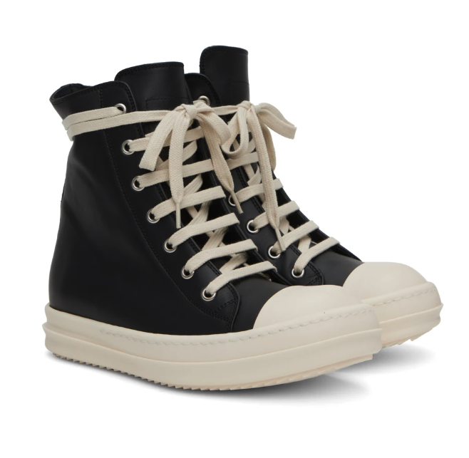 RICK OWENS Leather High Sneakers 