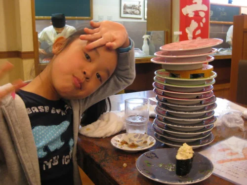 4. The amount of sushi that this small child can consume