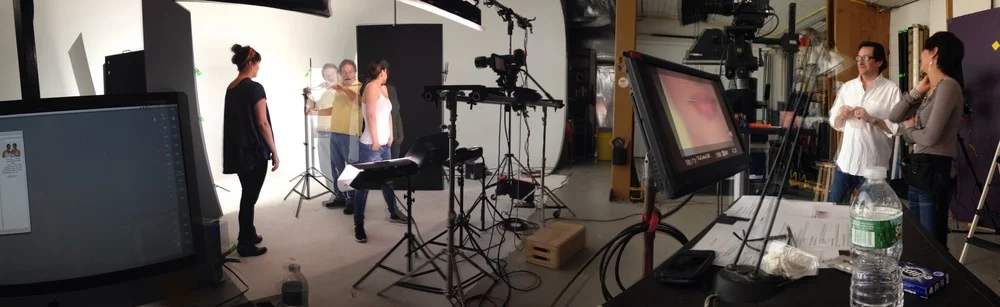  working on set during the shoot