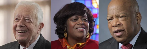  Jimmy Carter, Rev. Dr. Suzan Johnson Cook, and Rep. John Lewis