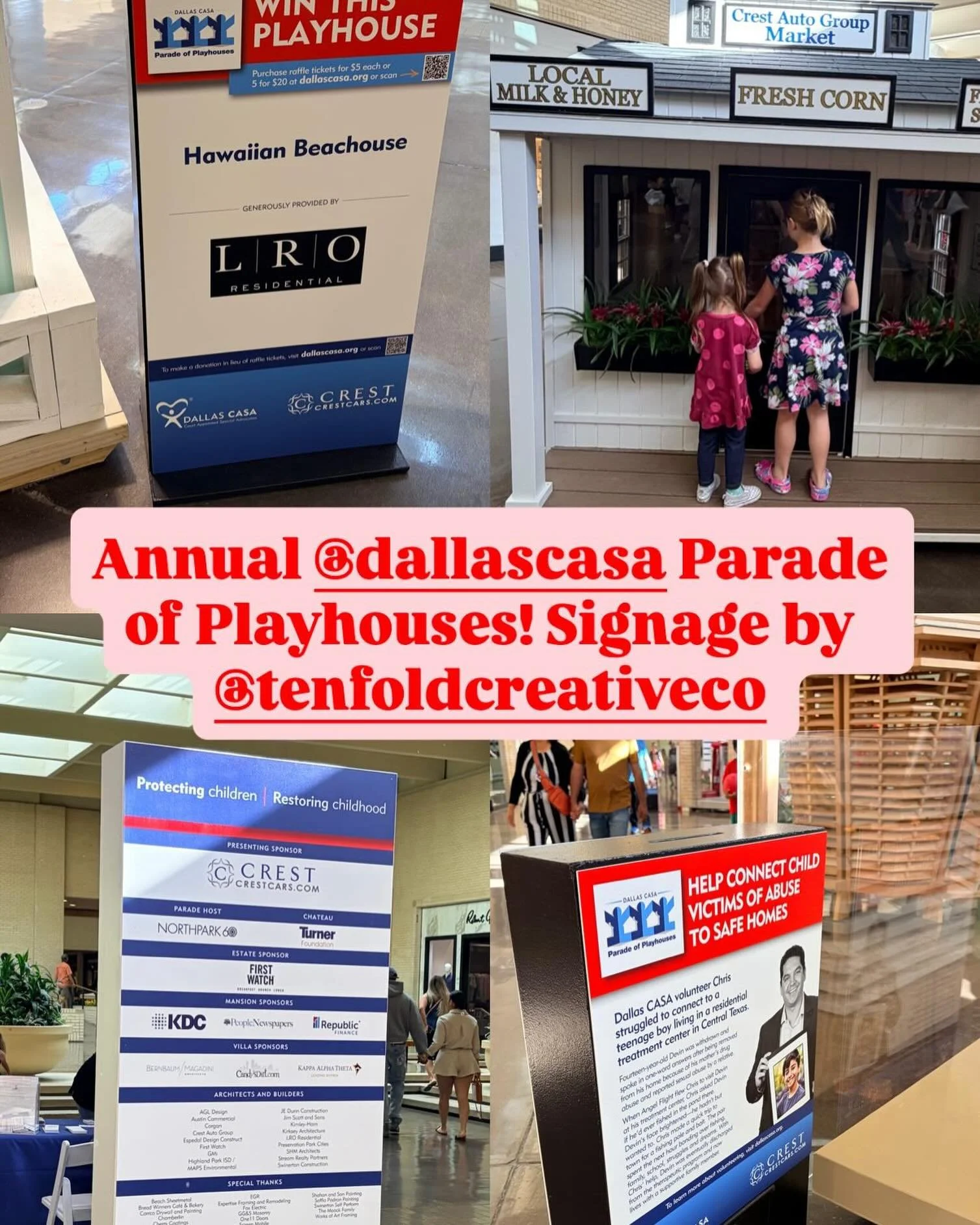 A yearly tradition! @dallascasa Parade of Playhouses. Signage by @tenfoldcreativeco #northpark