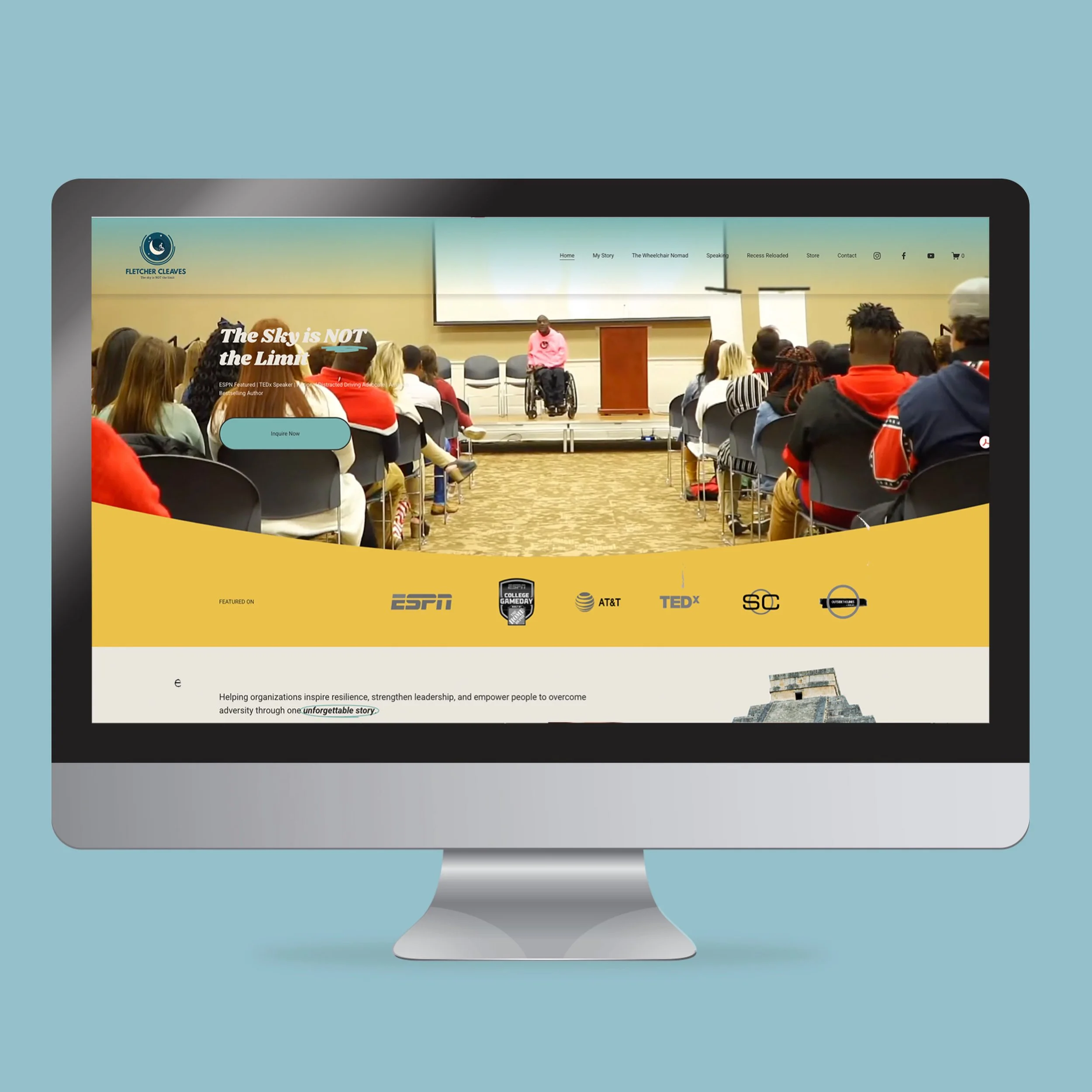 Originally designed by Tenfold Creative Co. early in Fletcher Cleaves&rsquo; career as a motivational speaker and advocate, Fletcher&rsquo;s website was recently refreshed and migrated to @squarespace 7.1 to better reflect the growth of his platform 