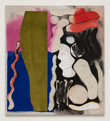 Kaleidoscope Eyes, 2014 acrylic, fabric, dye and gesso on canvas 78 x 70 inches