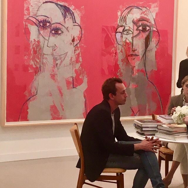 I can&rsquo;t stop thinking about this momentous George Condo I saw @friezeartfair last night. I am immediately drawn into this passionate couple. What a love story! The work is larger than his usual portraits, yet the negative space makes it more ai