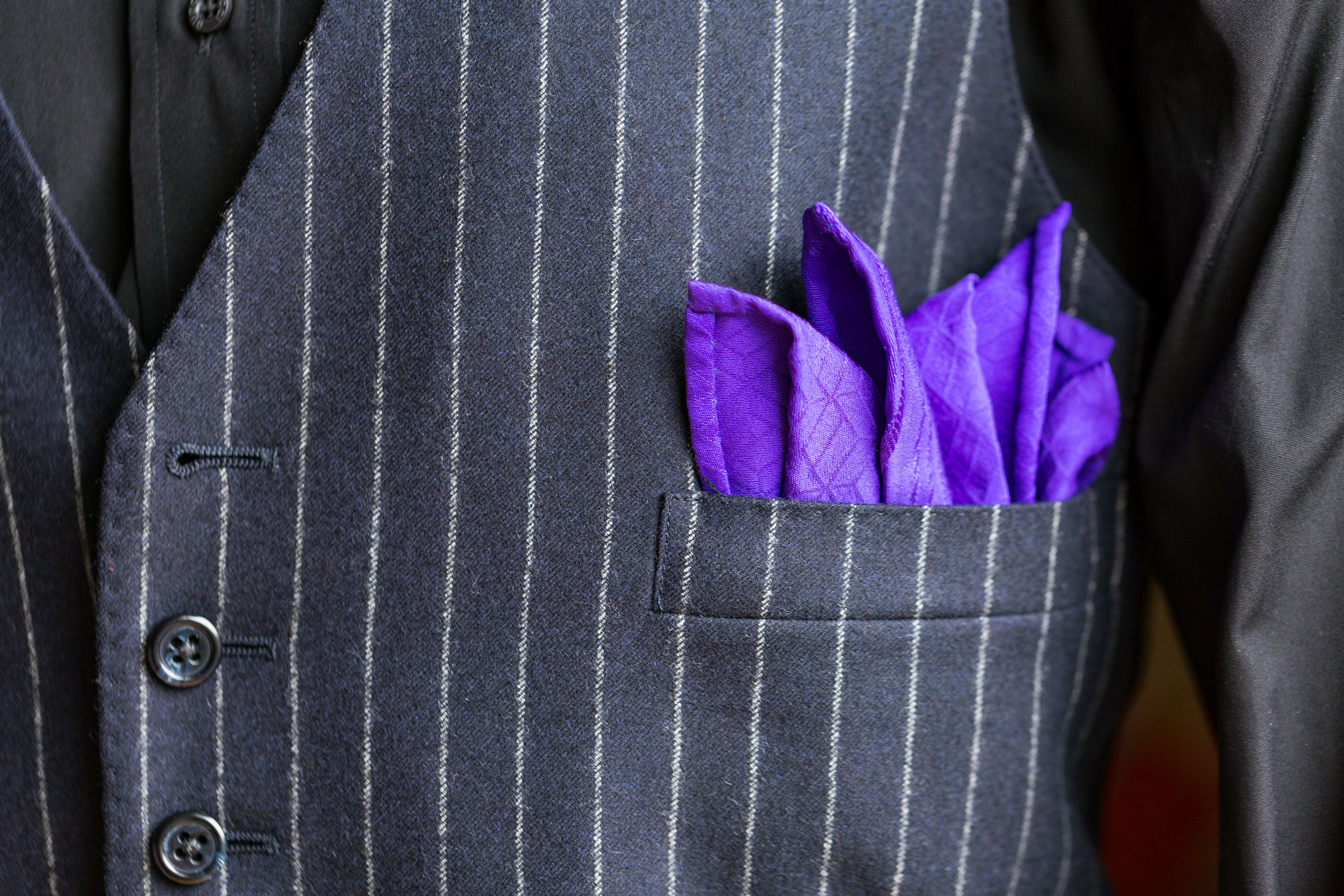 Royal Purple Shippou Nami Pocket Square