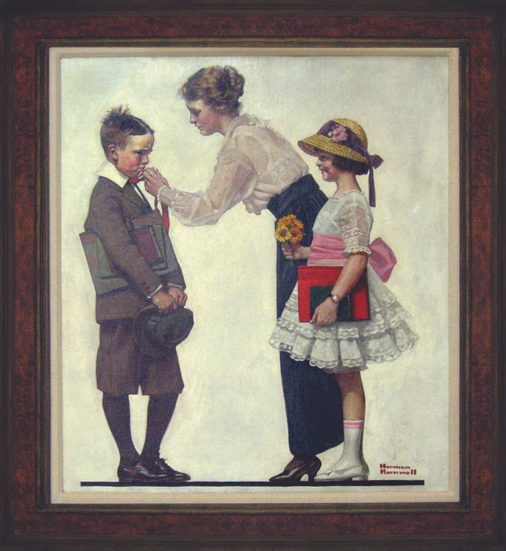 NORMAN ROCKWELL First Day of School Oil on canvas