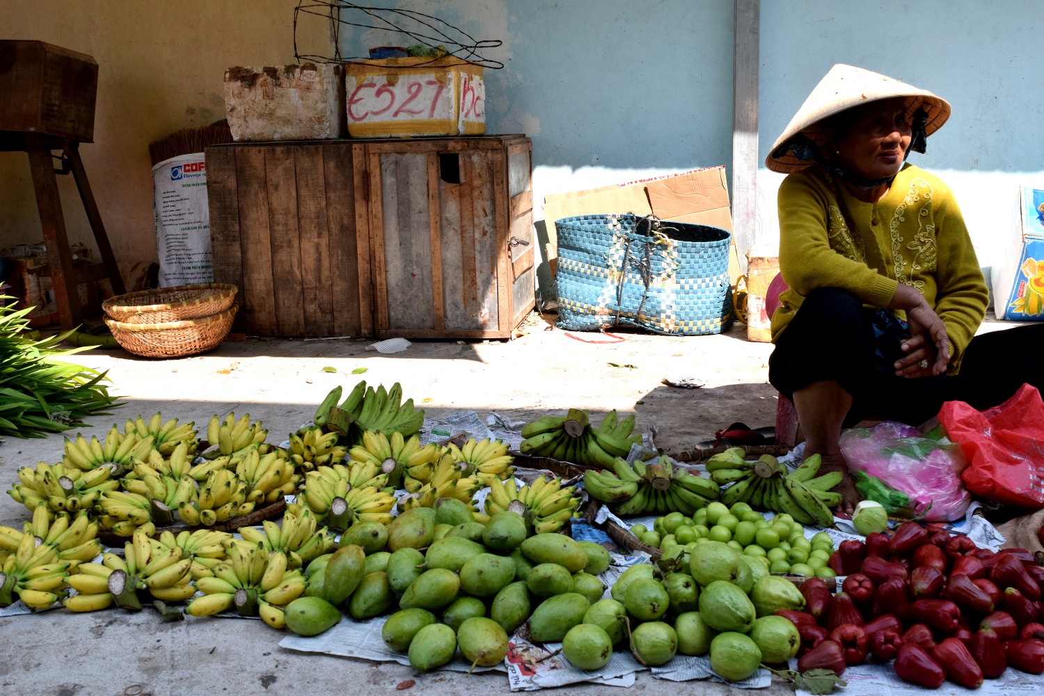 Happy banana lady in the Mekong
