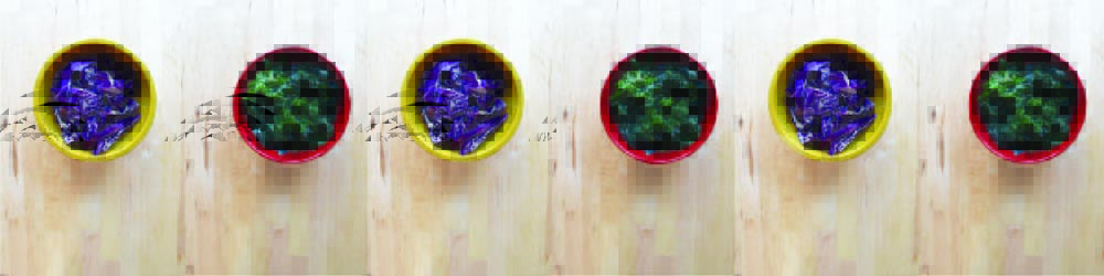 Food pop art. Colorful veggies. Kale and cabbage fried rice.