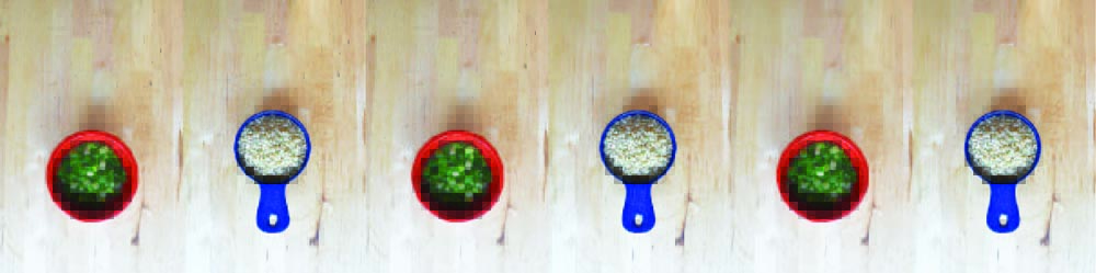 Green onions and rice. Food art. Colorful veggies. Veggie fried rice.