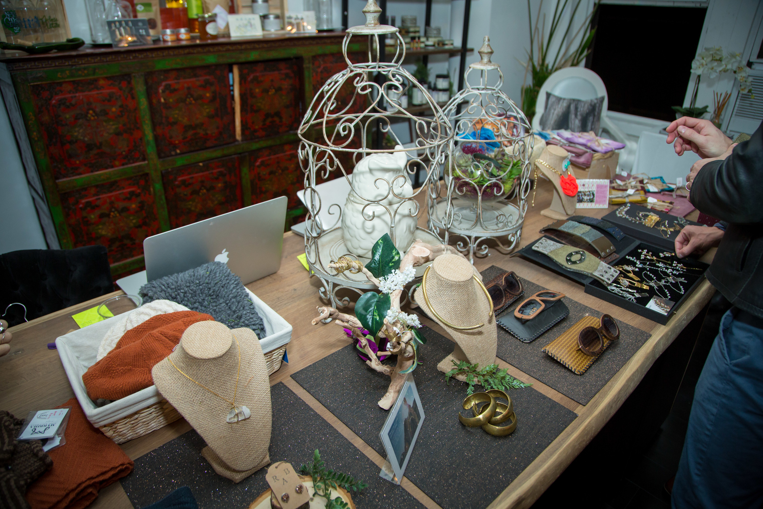 Ways of Change, Round About Botanicals and more shiny wares on display.