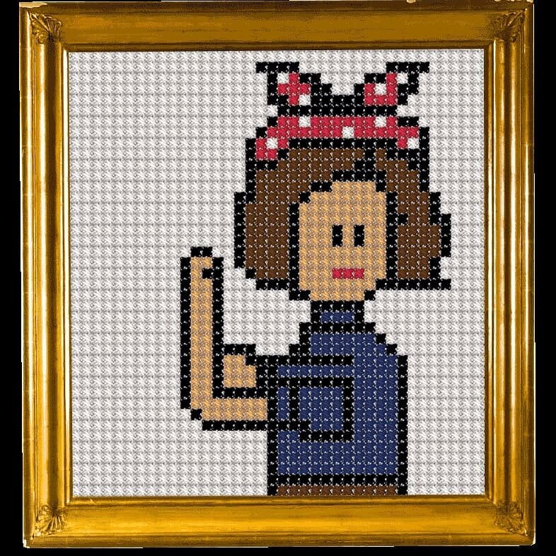 #8mars Kampen forts&auml;tter! #internationellakvinnodagen alla broderim&ouml;nster finns gratis h&auml;r fuldesign.se/broderier

#feminism #crossstitch  #craftivism #craft #embroidery #leia #fridakhalo #freepattern #m&ouml;nster #korsstygn #design #