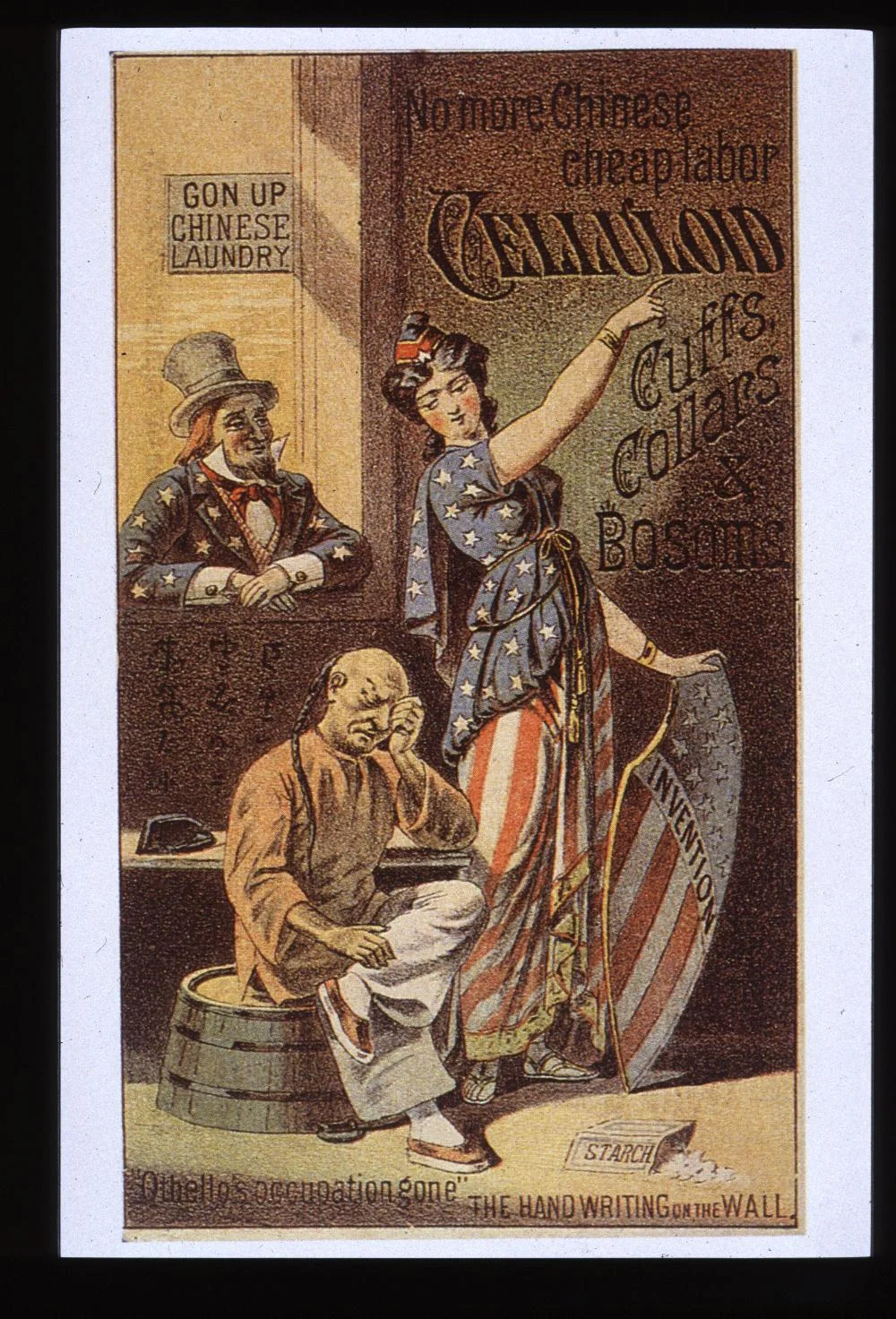 An image capturing the anti-Chinese political propaganda at the time of the Exclusion Act of 1882.