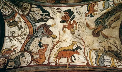 12th Century Fresco of the Annunciation to the Shepherds