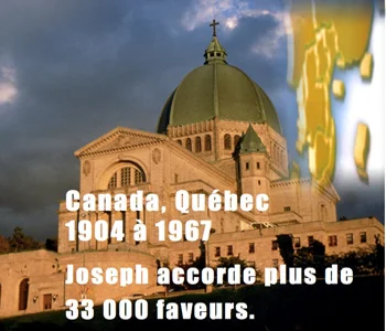 ....1904, une petite statue de Joseph inaugure une grande basilique..1904 - A small statue of Saint Joseph opens the way to a grand basilica....