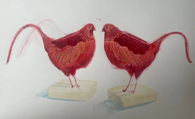 Lot 22837 - Vintage J.B. Hirsch Bookends Red Pheasants.jpeg