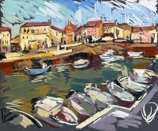 Harbouring time, pastel on canvas, 50x60cm, £750