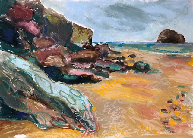Low tide, Trebarwith, pastel on paper, 40x50cm £350
