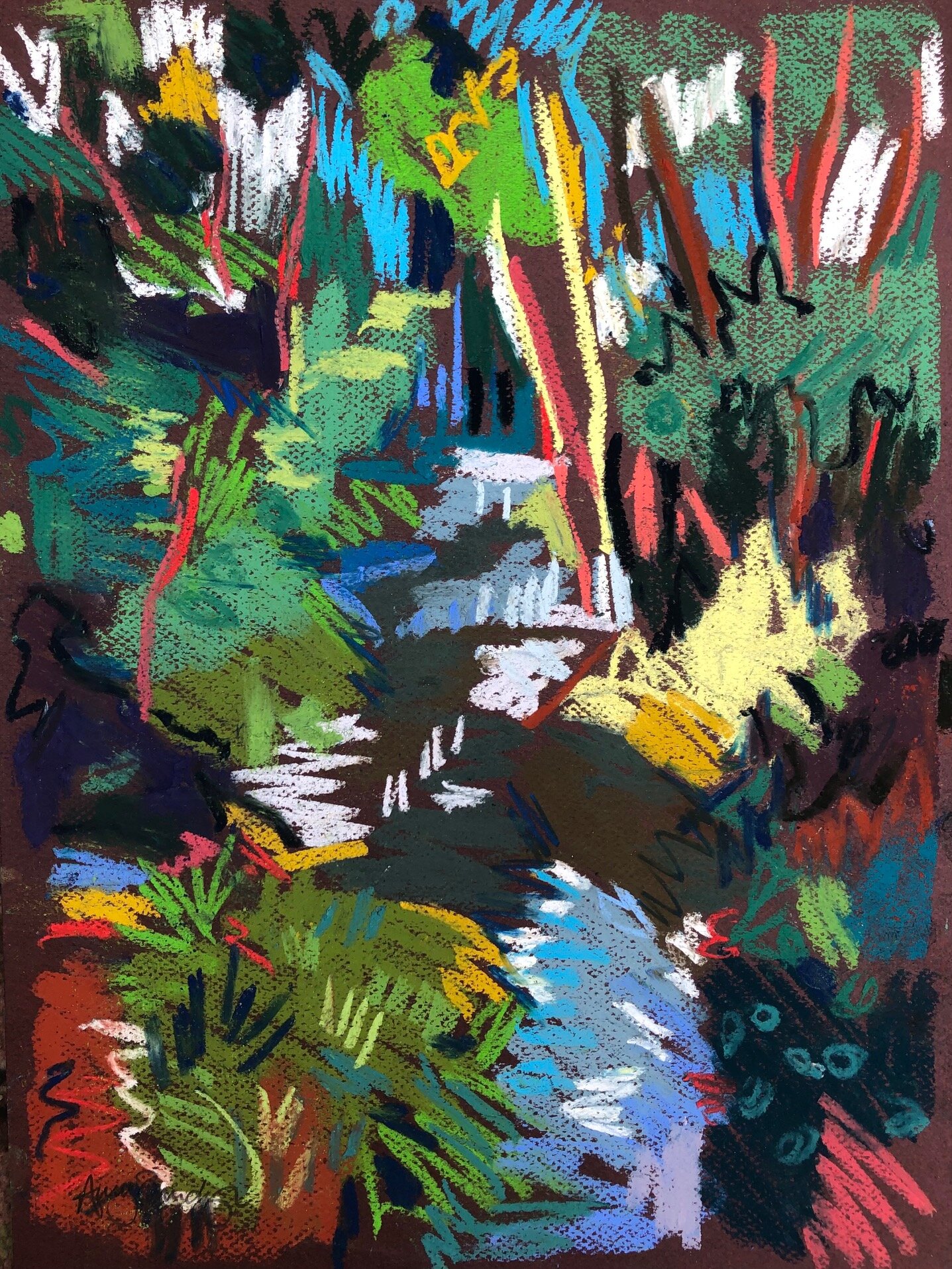 Glen Maye Summer River, 40x30cm pastel on paper, £300 unframed
