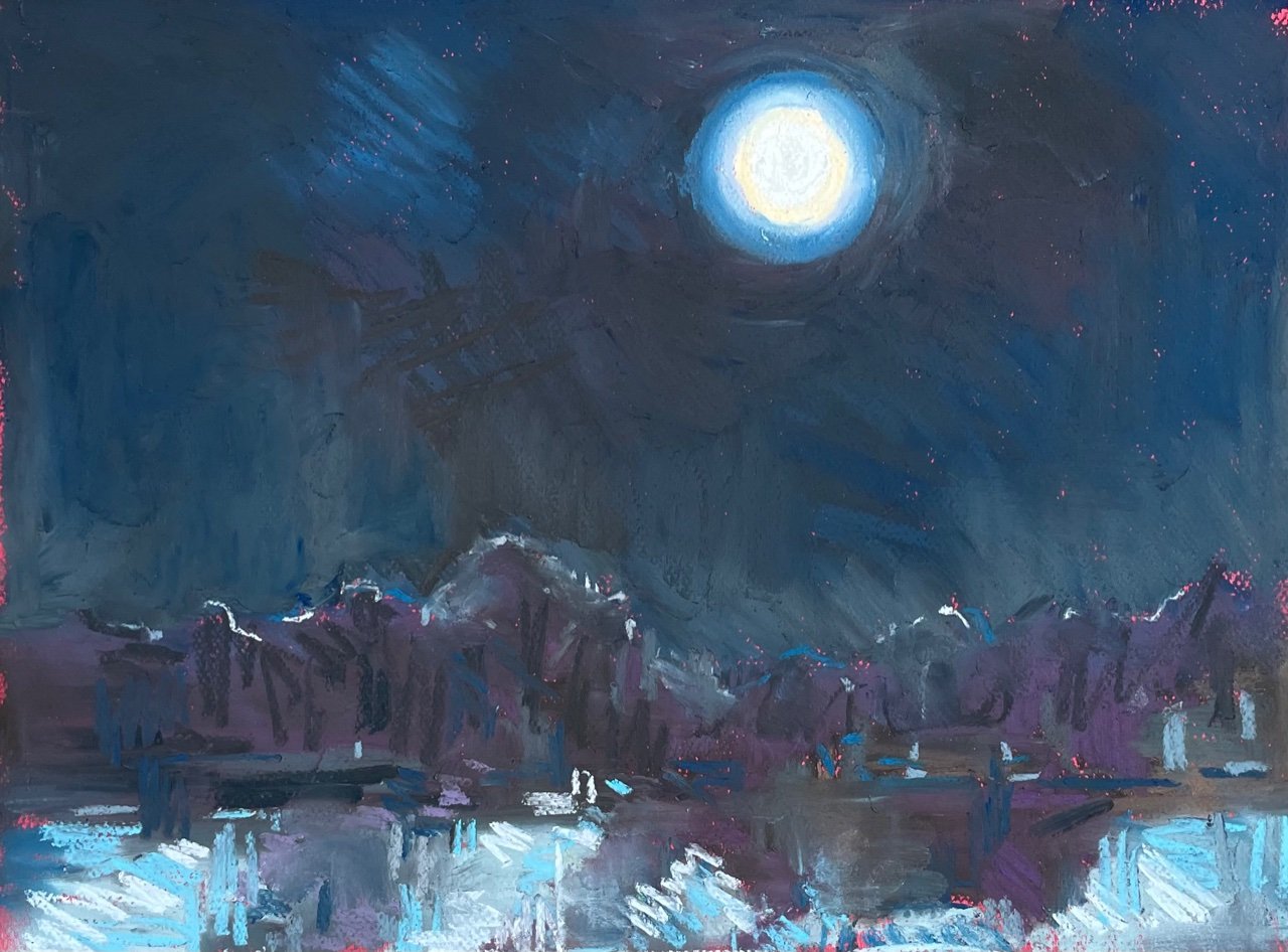 Wolf moon 3, pastel on paper, 30x40cm £350 unframed