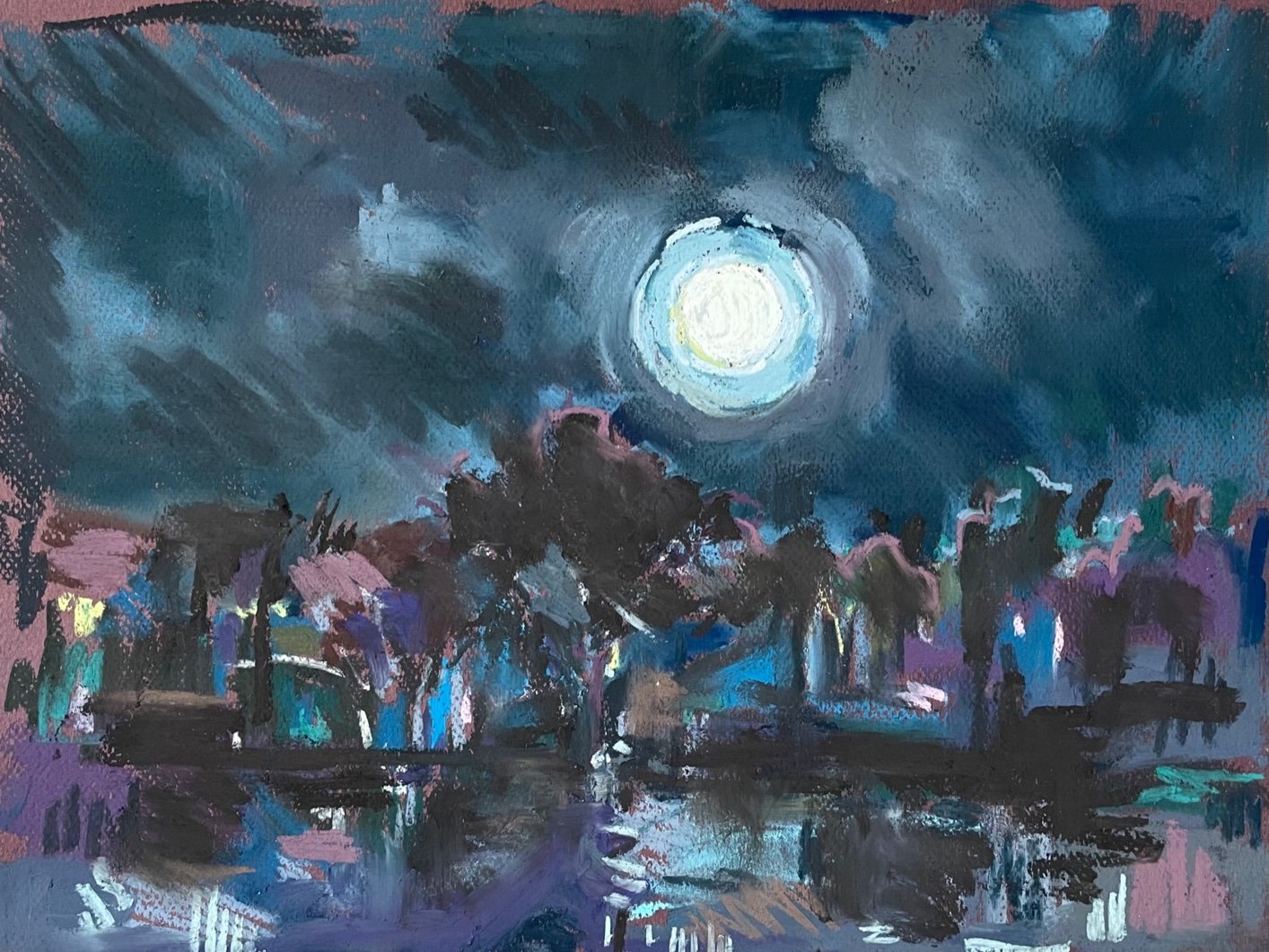 Wolf moon 2, pastel on paper, 30x40cm £350 unframed