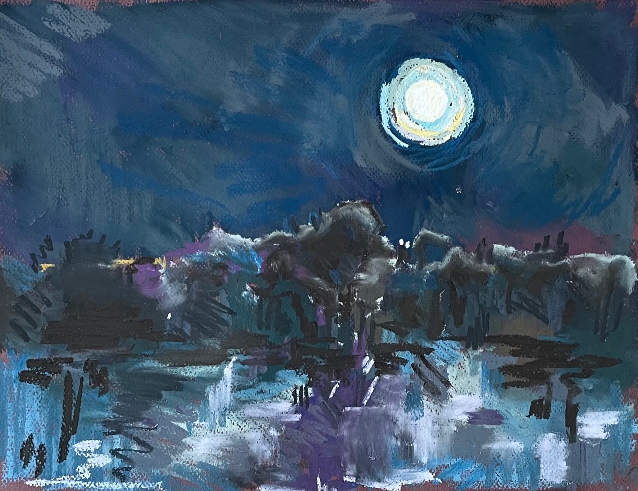Wolf Moon 1, pastel on paper, 30x40cm £350 unframed