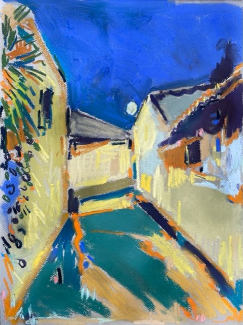 Nighttime, Ile de Re, pastel on paper, 40x30cm, £300