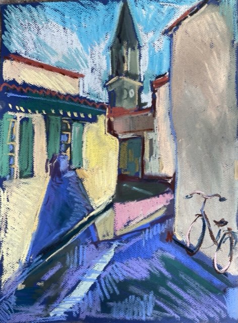 Blue shadow, Ile de Re, pastel on paper, 40x30cm, £300