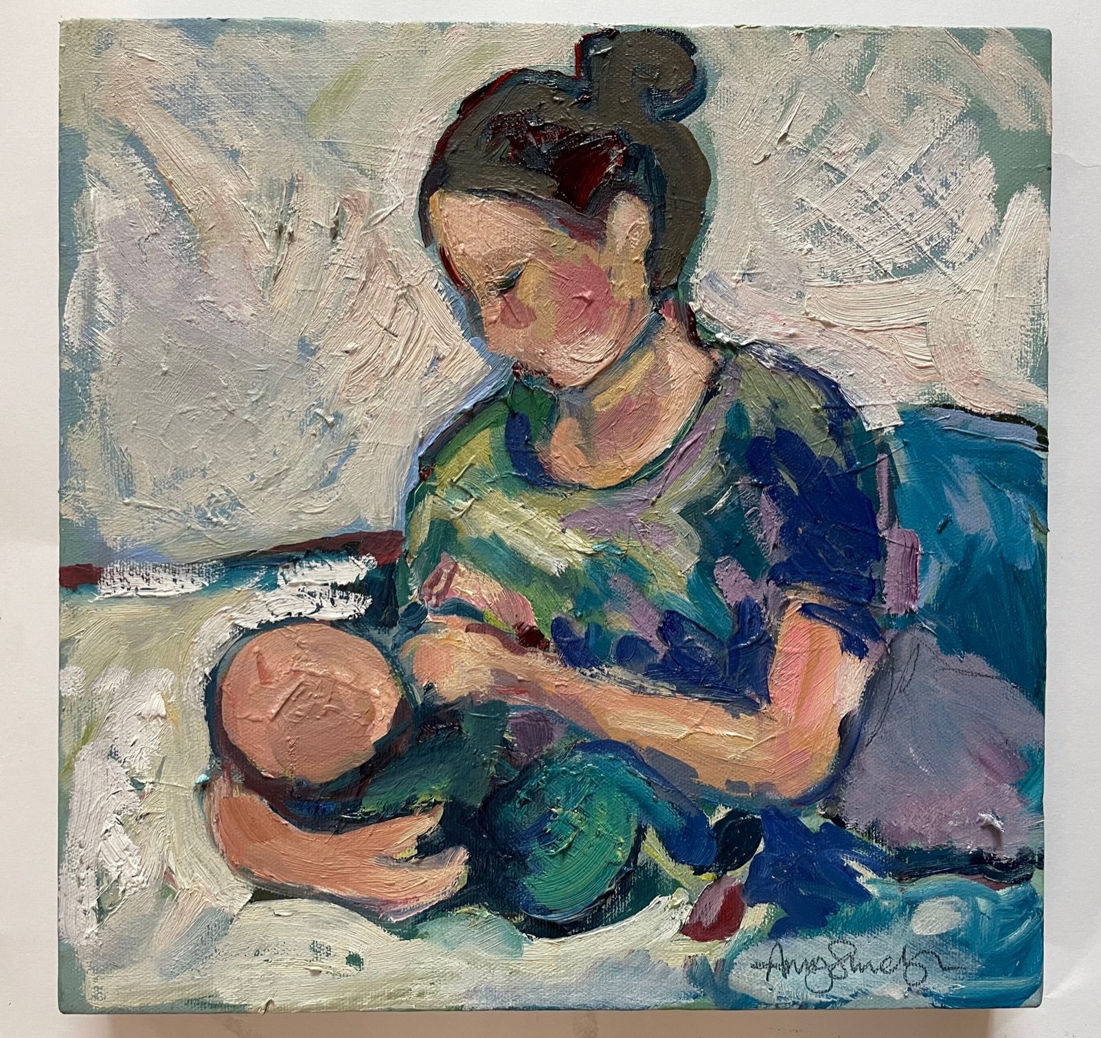 Feeding, 30x30cm, oil on canvas, £425 (Copy)