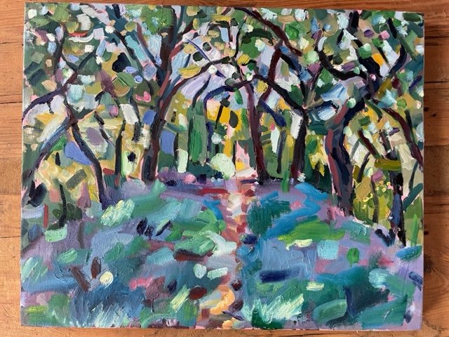 Bluebell woods, 40x50cm, oil on stretched canvas, £695