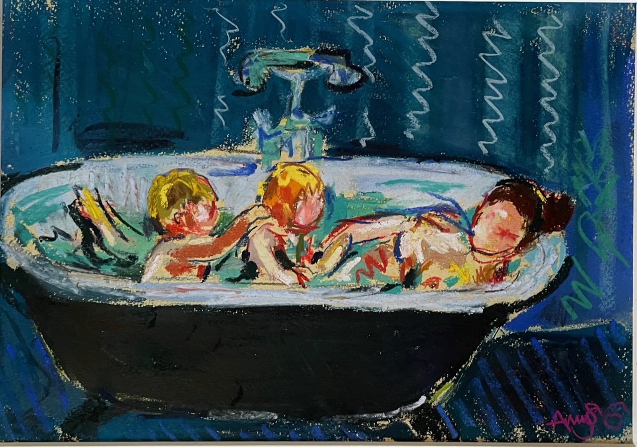 In the bath, pastel on paper, 20x30cm, £420 framed