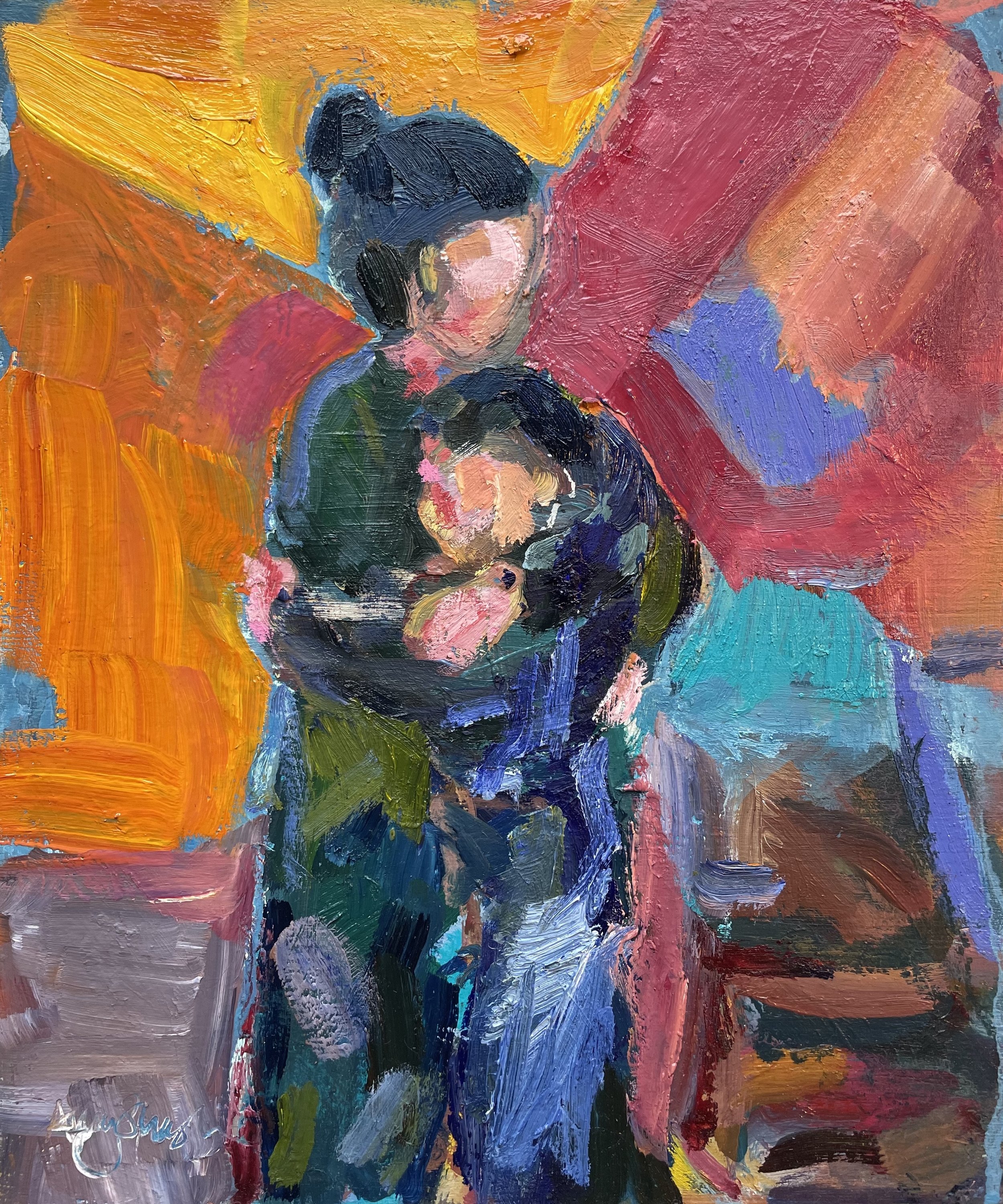 Mother strong, 30x20cm, oil on board, 