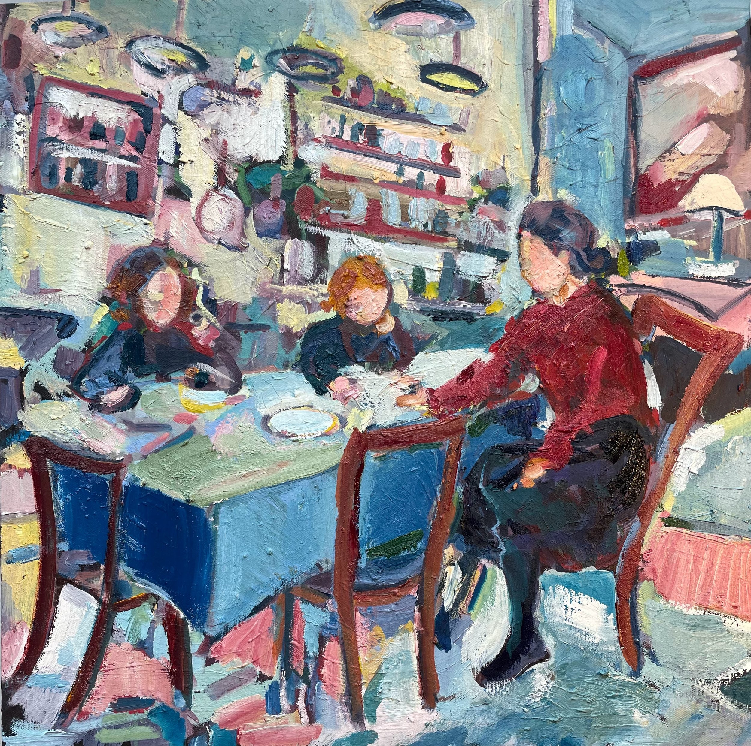 5 o'clock table, oil on canvas, 50x50cm