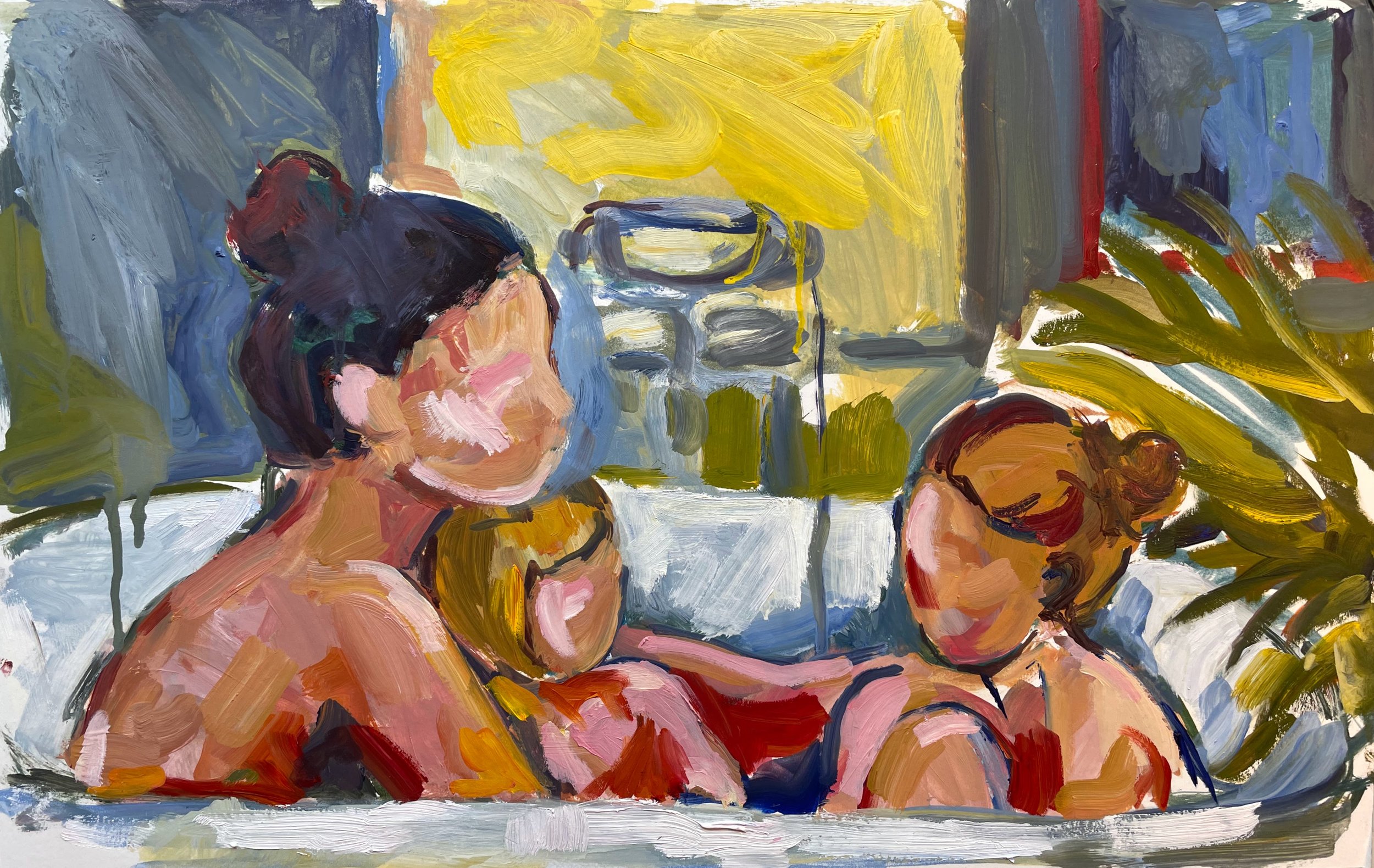 This moment I feel (bathtime). Oil on card 35 x 56 cm (dimensions do not include frame) £795 framed