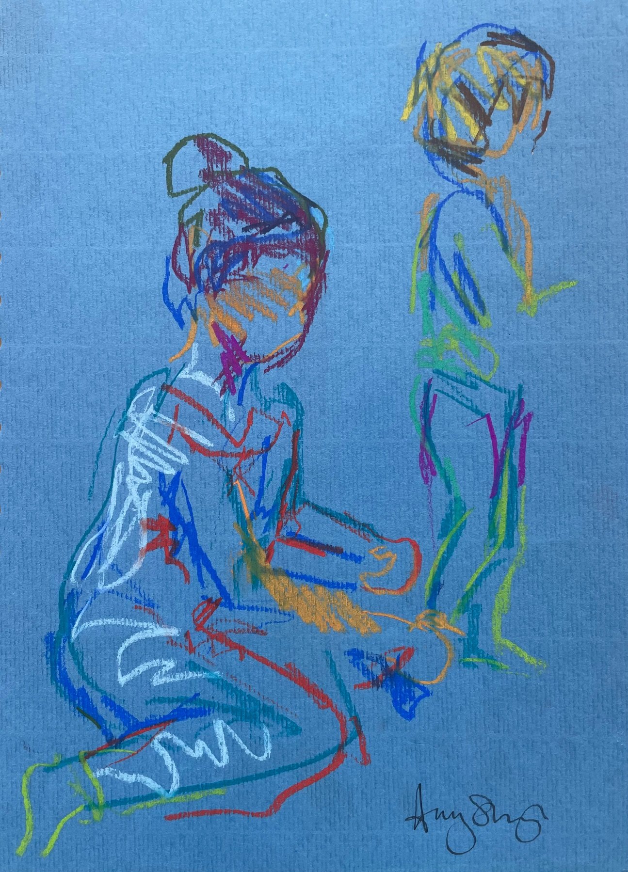 Study for Motherhood Pastel on paper (unframed) 27 x 18 cm, £295