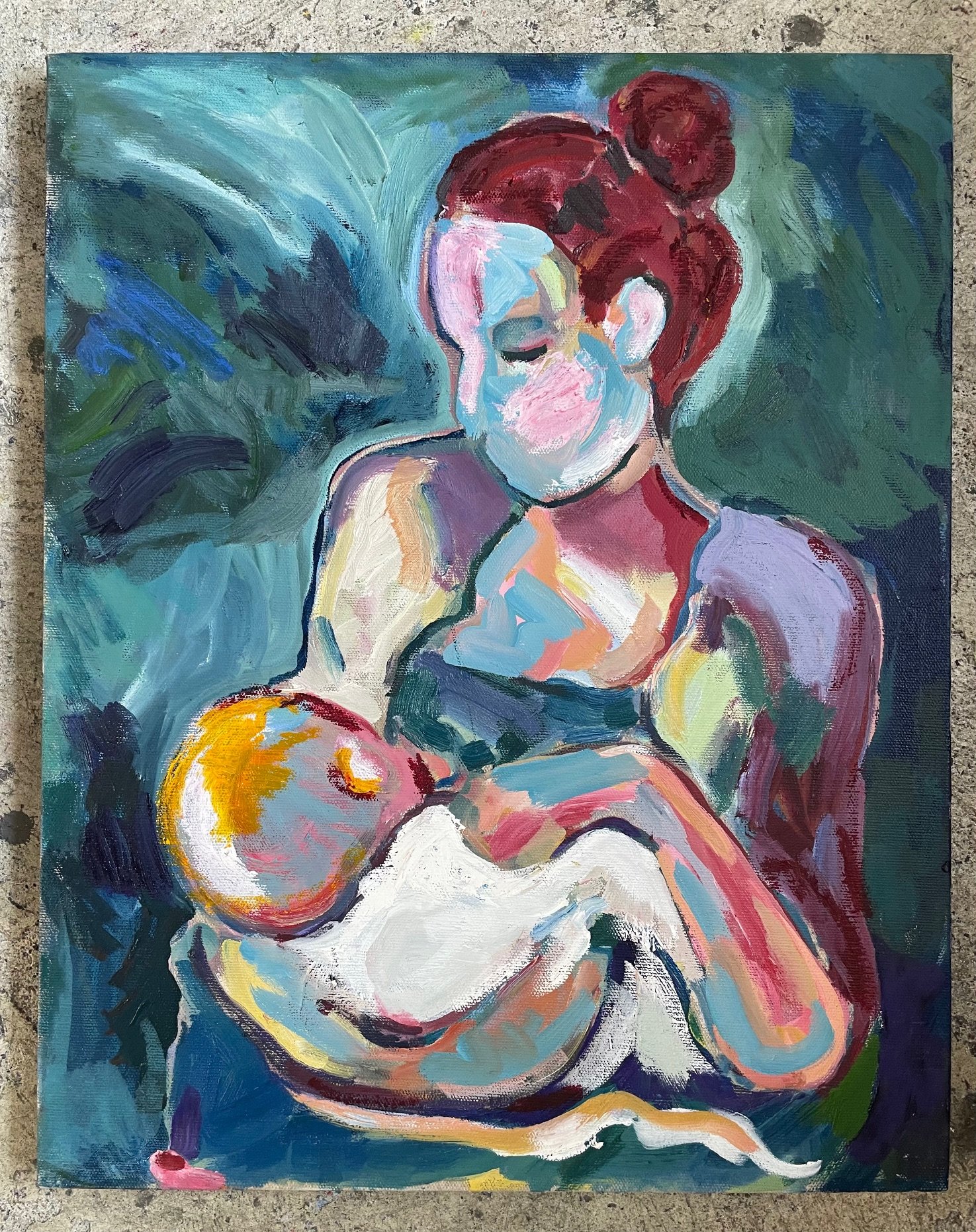 Madonna and child, 50x40cm, oil in canvas