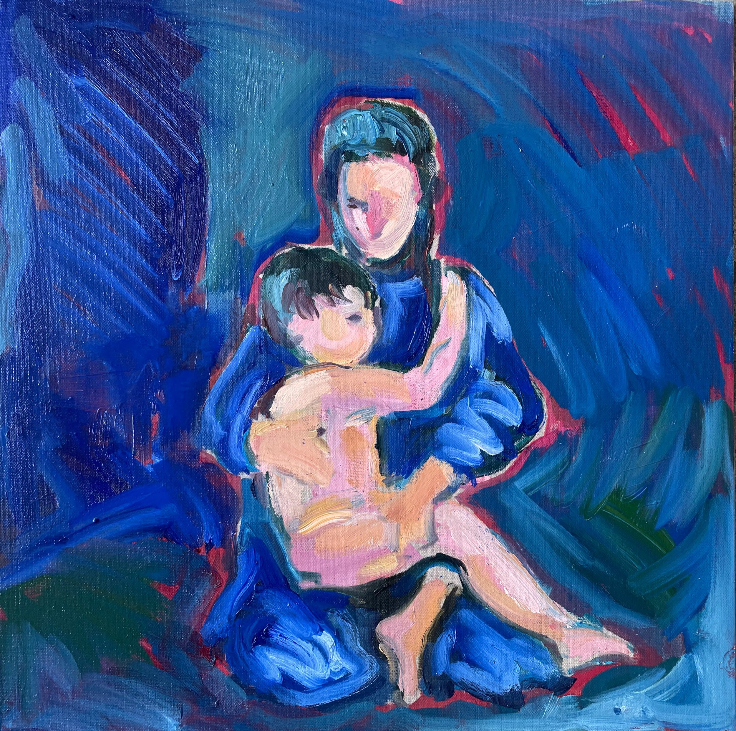 Madonna and child 2, oil on board, 40x40cm, £595 unframed (Copy)