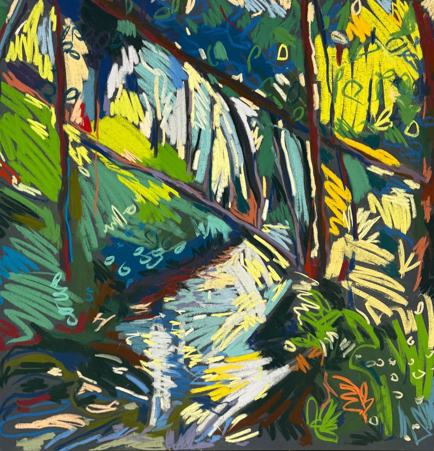 Between worlds, pastel on canvas, 90x90cm