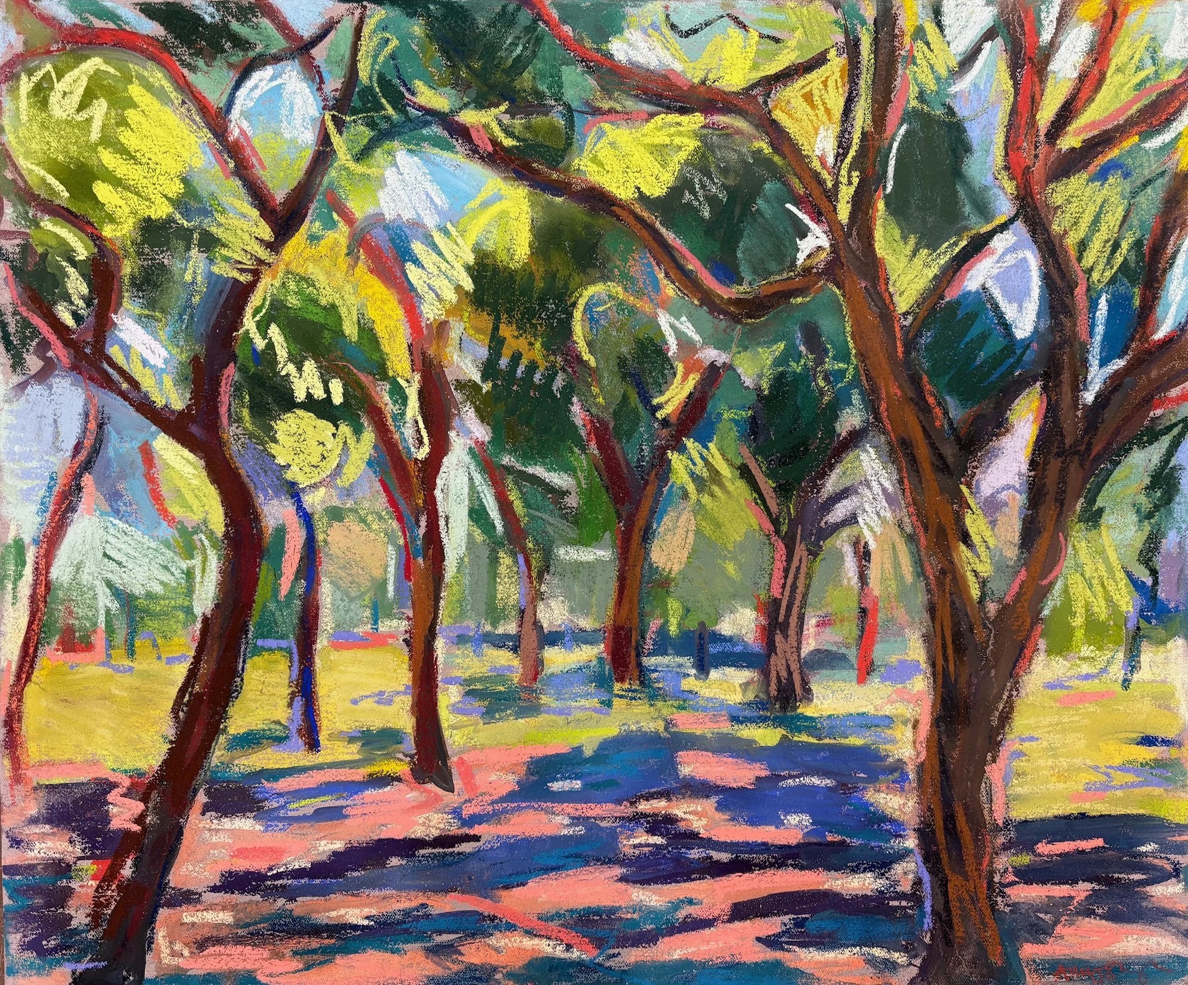 Summer Shade, soft pastel on canvas, 60x70cm, £750 unframed