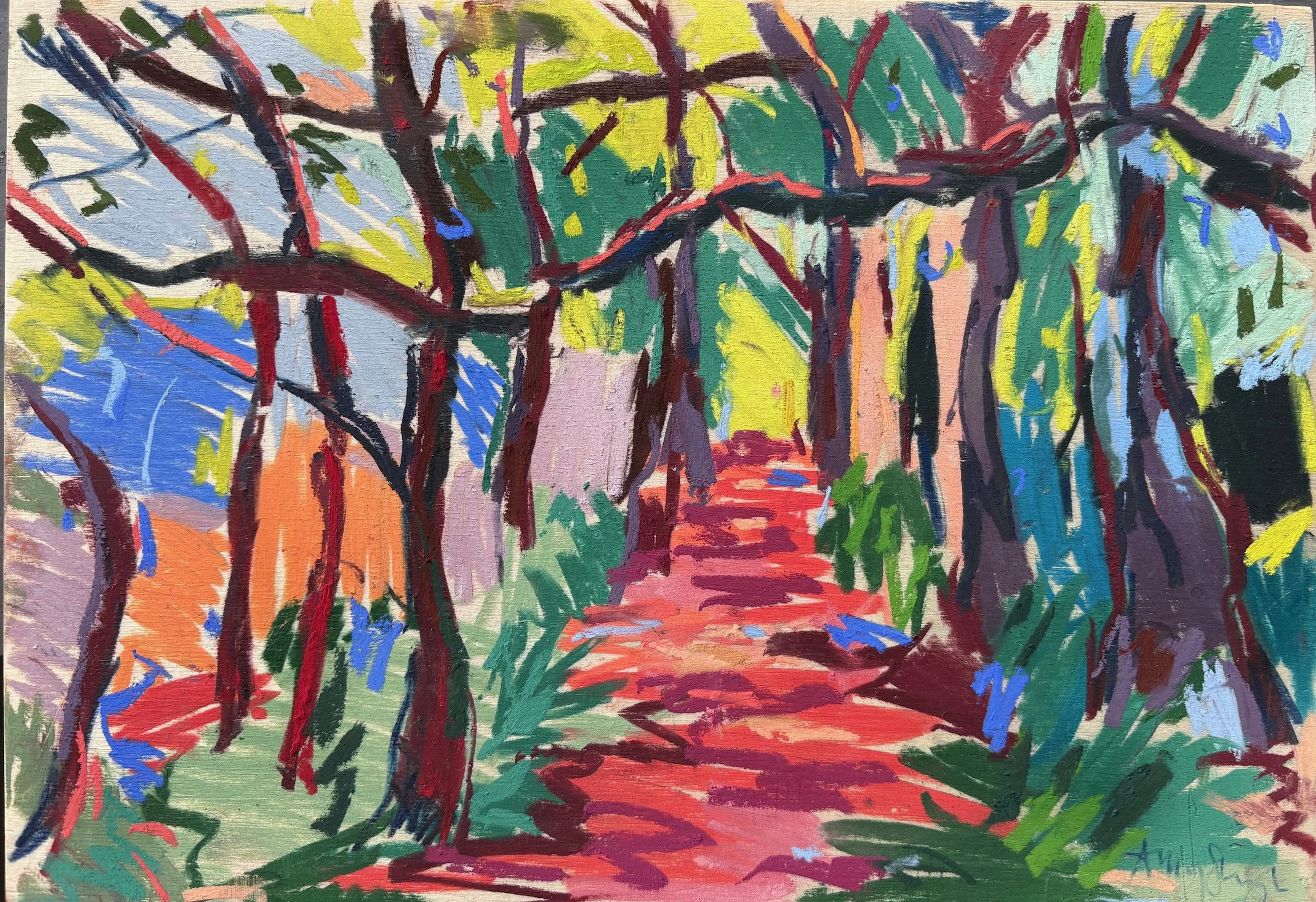 Path set to music, pastel on sustainable ply, 20x30cm, £200 SOLD