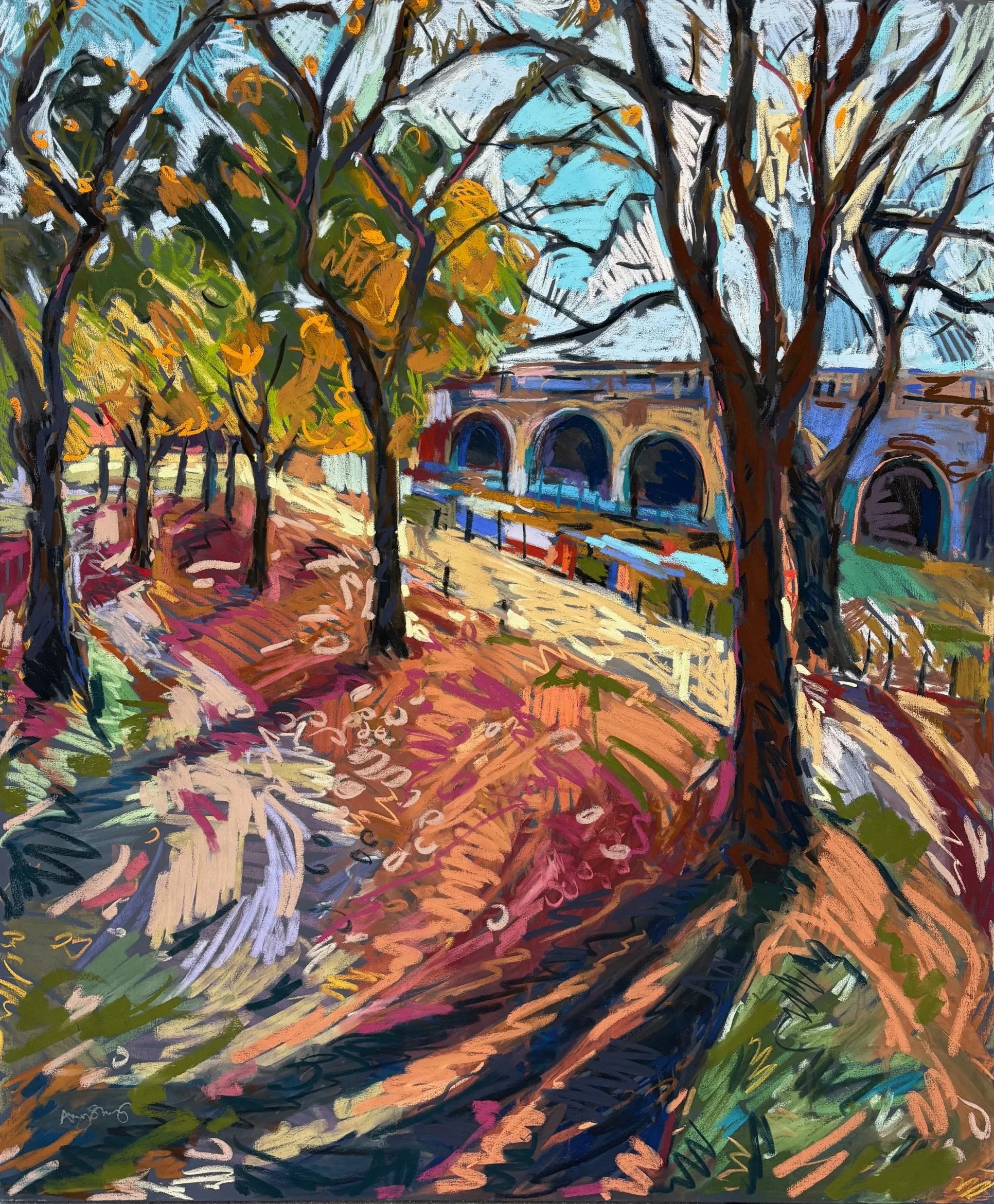 The Frequency of Footsteps, soft pastel on canvas, 120x100cm, £1,695