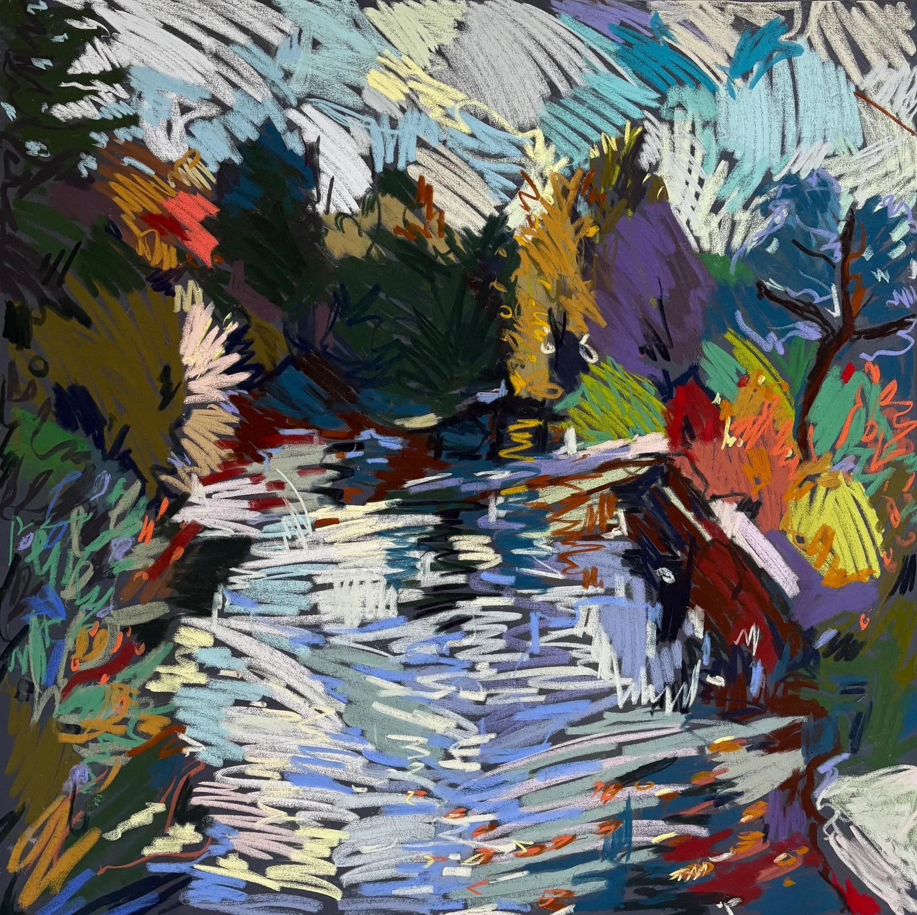 Astir, pastel on canvas, 100x100cm, £1495